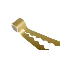 EduCraft Scalloped Paper Border Rolls- Gold - 57mm x 100m 